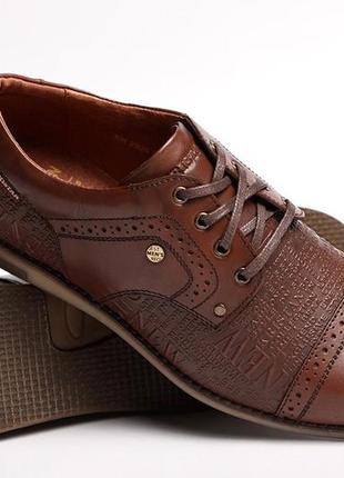Кожаные туфли броги kristan impression brown8 фото