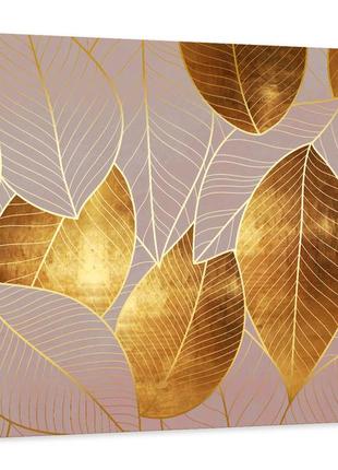 Картина на стіну у вітальню / спальню золоте листя   mlp_6 ( 60х30см ) з лаковим покриттям
