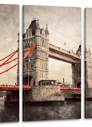 Модульна картина у вітальню/ спальню  старий лондон   art-295_3a з лаковим покриттям