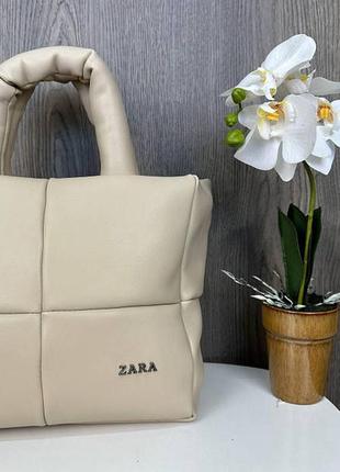 Жіноча дута сумочка на плече, якісна класична м'яка сумка в стилі zara4 фото