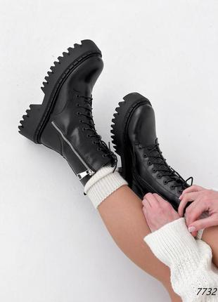 Женские кожаные зимние ботинки3 фото