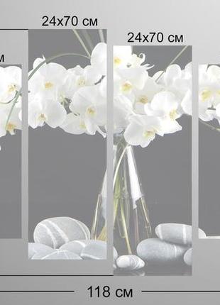 Модульна картина квіти у вазі art-31_4 з лаковим покриттям3 фото