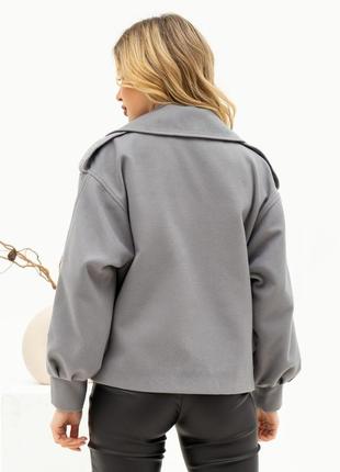 Классная, стильная кашемировая куртка с кожаными вставками4 фото