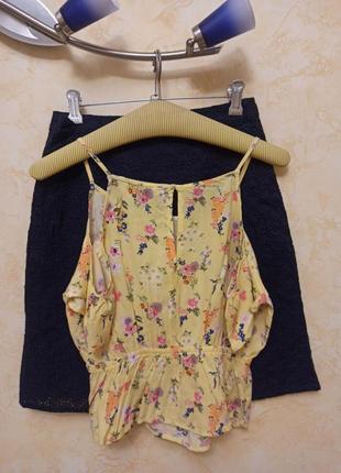 Красивый хлопковый комплект маечка блузка и юбка шитьё7 фото