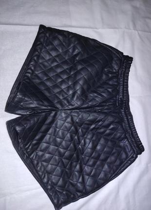 Шорты женские кожаные стеганные, размер: s