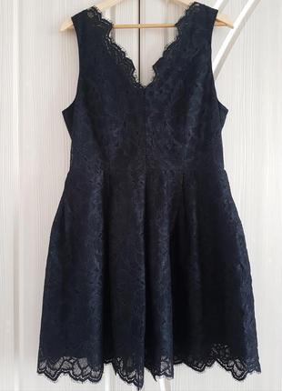 Вечернее кружевное платье мини h&m с фатиновым подъюбником.4 фото