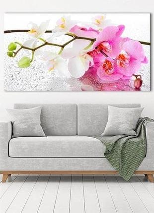 Картина на полотні на стіну для інтер`єру/спальні/прихожої dk квіти — орхідеї (dkp4560-c1127) 50х100 см2 фото
