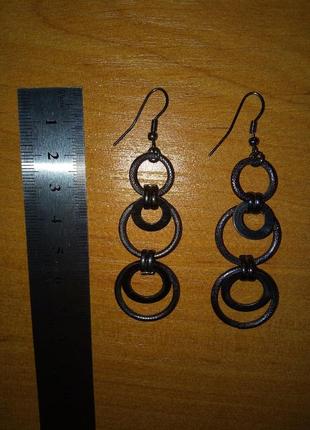 Серьги длинные кольца 2