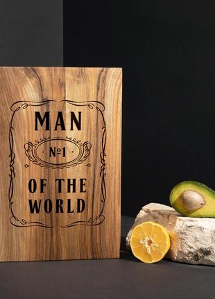 Доска разделочная s "man №1 of the world" из ореха, англійська