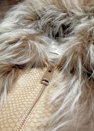 Шуба gazia, туреченица, 36й размер, меховая куртка, кожаные вставки, смена текстура3 фото