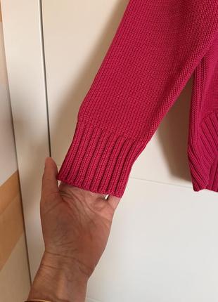 Вязаный свитер цвета фуксия из хлопка украинского бренда must have3 фото