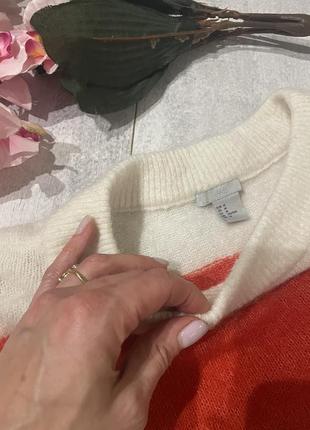 Джемпер свитер h&m шерстяной мохерный в полоску шерсть мохер шерстяной3 фото
