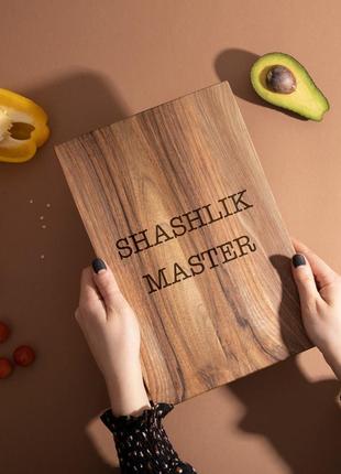 Доска разделочная s "shashlik master" из ореха, англійська2 фото