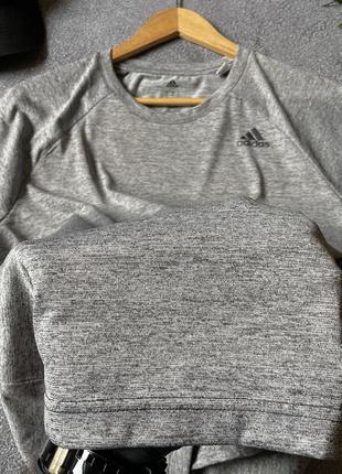 Мужская серая спортивная футболка майка adidas climalite адидас оригинал размер м8 фото