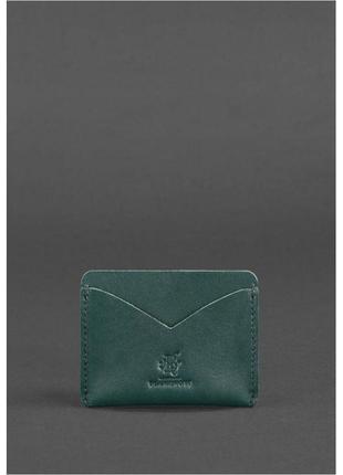 Женская кожаная визитница 5.0 зеленая