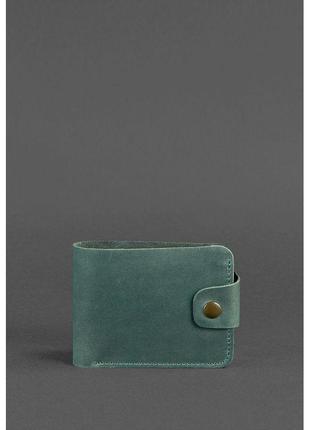 Кожаное портмоне 4.3 зеленое crazy horse