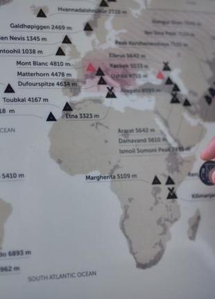 Скретч-карта гірських вершин "world", англійська2 фото