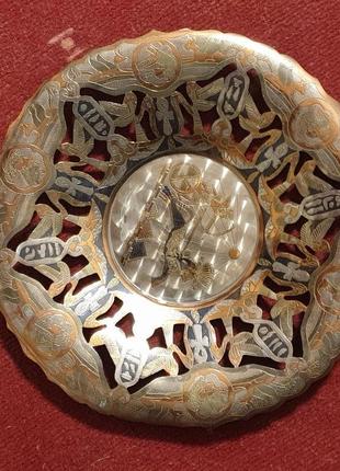 Тарелка на стену сувенир латунь египет ручная работа 24 см