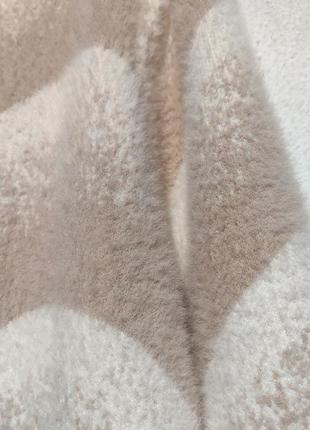 Шикарное очень мягенькое альпаки пухнастое пальто бежевый молочный10 фото