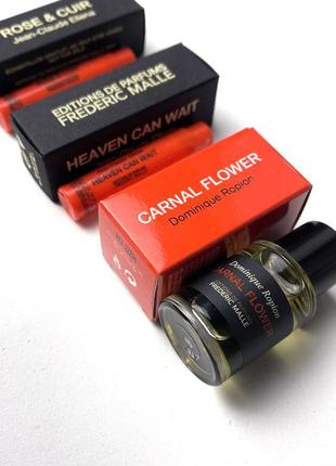 Frederic malle семпли парфумів  бренду: carnal flower by dominique ropion,rose&amp;cuir by jean-claude ellena,heaven can wait by jean-claude ellena1 фото