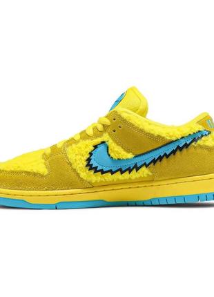 Nike sb dunk low x grateful dead bears yellow2 фото