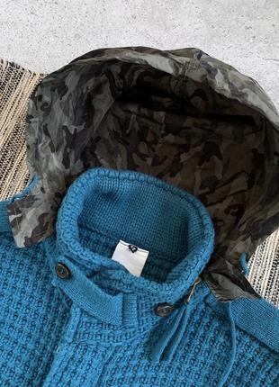 Bark jacket мужская куртка парка лимитированная дизайнерская синяя барк вязаная made in italy винтаж размер м4 фото
