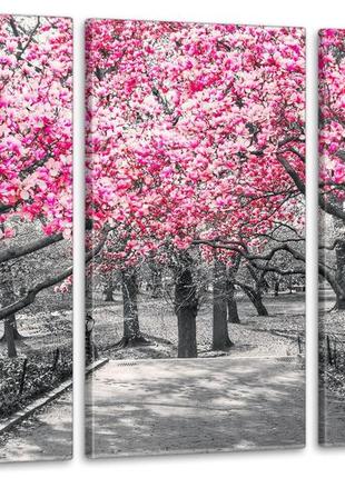 Модульная картина в гостиную / спальню   магнолія   art-230_3a с лаковым покрытием