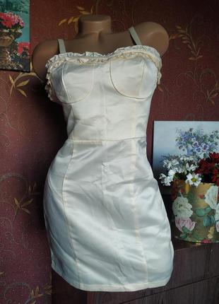 Кремовое платье мини на бретелях от nasty gal2 фото