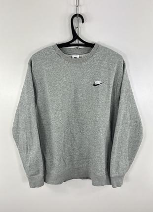 Nike sweatshirt y2k світшот чоловічий small logo сірий