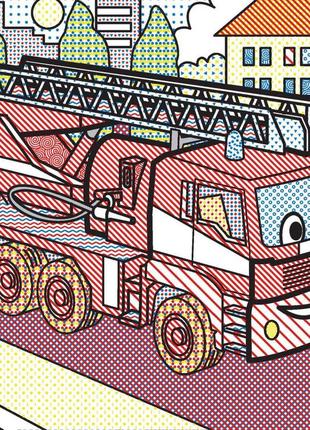 Водні розмальовки "машини рятувальники" (укр) папір різнобарв (149290)2 фото
