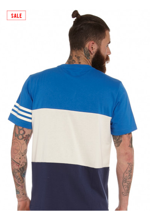 Футболка adidas colour block short sleeve t-shirt in blue2 фото