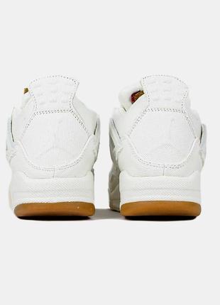 Nike air jordan 4 levi’s ‘white denim’5 фото