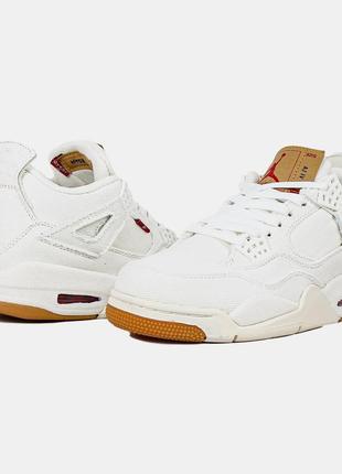 Nike air jordan 4 levi’s ‘white denim’3 фото