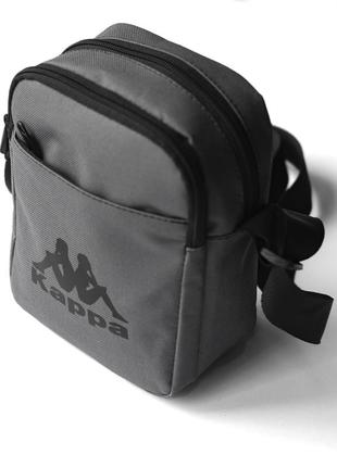 Спортивна сумка через плече kappa solo сіра барсетка, сумка месенджер каппа4 фото
