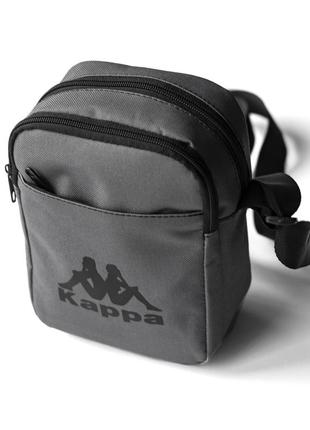 Спортивна сумка через плече kappa solo сіра барсетка, сумка месенджер каппа6 фото
