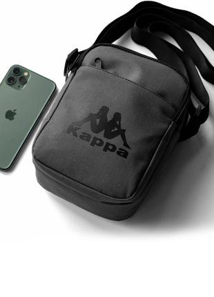 Спортивна сумка через плече kappa solo сіра барсетка, сумка месенджер каппа2 фото