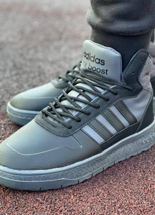 Мужские зимние кроссовки adidas на шнуровке6 фото
