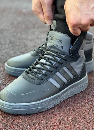 Мужские зимние кроссовки adidas на шнуровке8 фото
