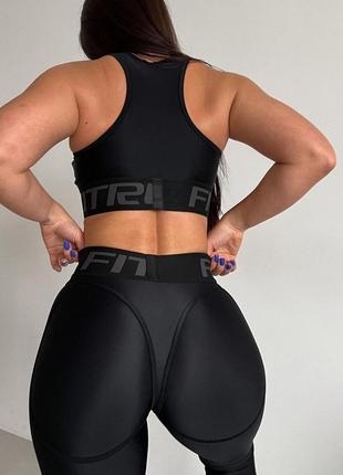 Легінси fitrun: leggings super nuts "total black"