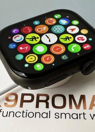 Смарт часы hk9promax 1:1 эпл вотч 9 smartwatch черный українське меню3 фото