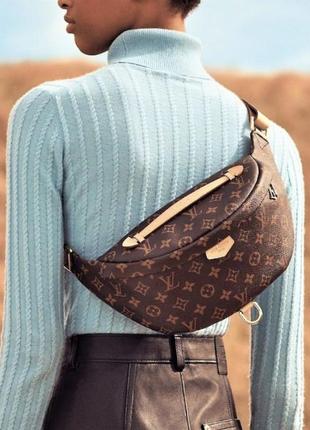 Сумка-бананка louis vuitton bumbag monogram unisex brown