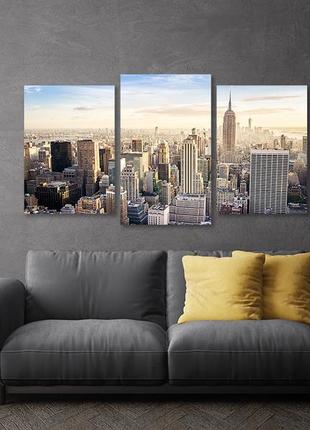 Модульная картина в гостиную / спальню пейзаж міста art-583_3 с лаковым покрытием3 фото