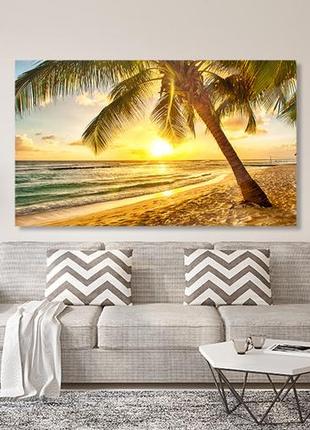 Картина на стіну у вітальню / спальню захід сонця    mlp_81 ( 60х30см ) з лаковим покриттям2 фото