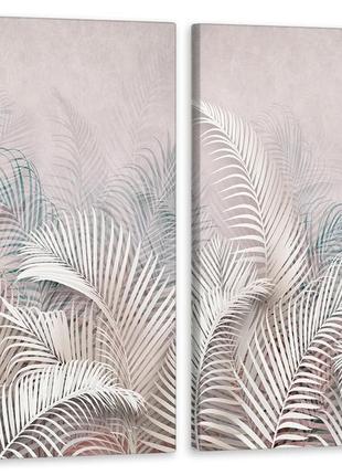 Модульная картина в гостиную / спальню  листя квітки  tlv-2_052 з лаковим покриттям