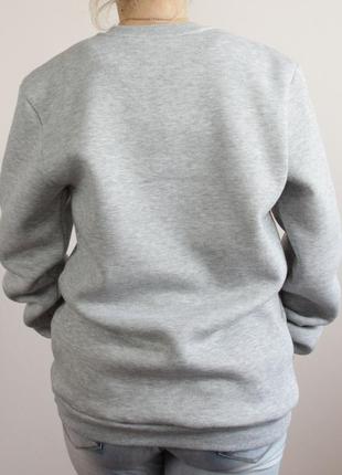 Свитшот серый меланж с принтом карта xl, демисезонная кофта мужская/женская4 фото