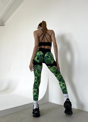 Легінси fitrun leggings super nuts push-up toxic1 фото