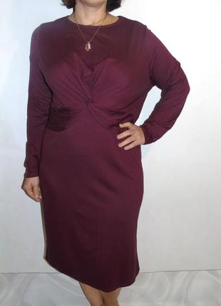 Стильное бордовое платье 18 размера3 фото