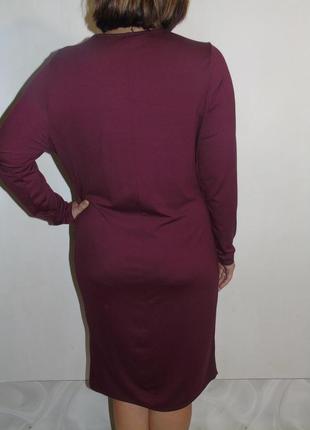 Стильное бордовое платье 18 размера6 фото