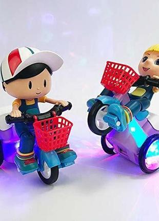 Інтерактивна іграшка для дітей, іграшковий мотоцикл на батарейках з дівчинкою