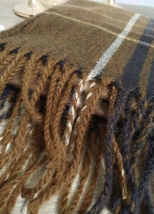 Теплий шарф в літинку шарфик картатий палантин широкий довгий об'ємний9 фото